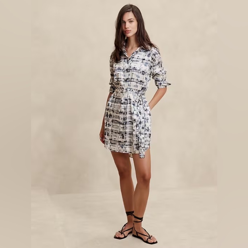 Banana Republic Satin Mini Shirtdress